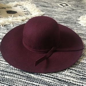 Burgundy Felt Floppy Hat